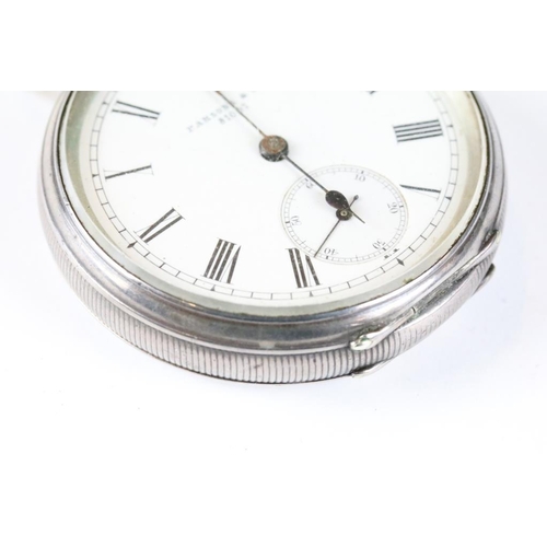 226A - A fully hallmarked sterling silver cased pocket watch complete with silver chunky link albert chain ... 