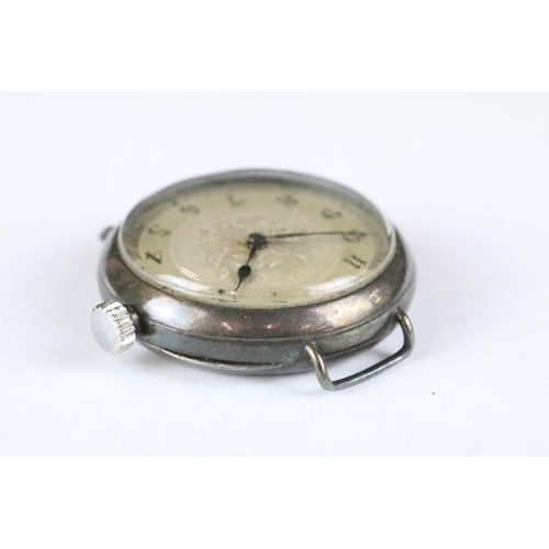 226A - A fully hallmarked sterling silver cased pocket watch complete with silver chunky link albert chain ... 