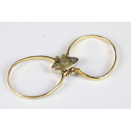 228A - A ladies 14ct gold and seed pearl brooch together with a 14ct gold ring.