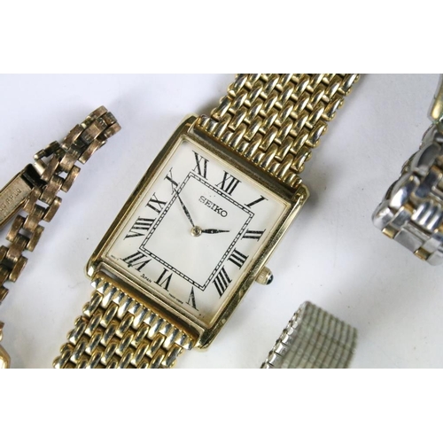 241 - A collection of seven wristwatches to include Seiko, Sekonda, Rotary and Tissot examples.