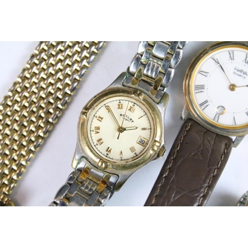 241 - A collection of seven wristwatches to include Seiko, Sekonda, Rotary and Tissot examples.