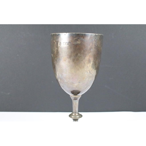 254 - A fully hallmarked sterling silver goblet, assay marked for London and dated 1897, approx 18cm high