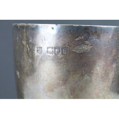 254 - A fully hallmarked sterling silver goblet, assay marked for London and dated 1897, approx 18cm high