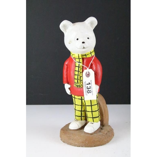 138 - Two Rupert The Bear painted stoneware standing figures, the tallest approx 49cm high