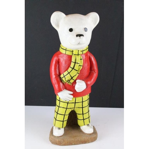 138 - Two Rupert The Bear painted stoneware standing figures, the tallest approx 49cm high