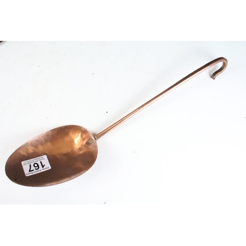 167 - Set of Three Copper Hanging Utensils, longest 40cm