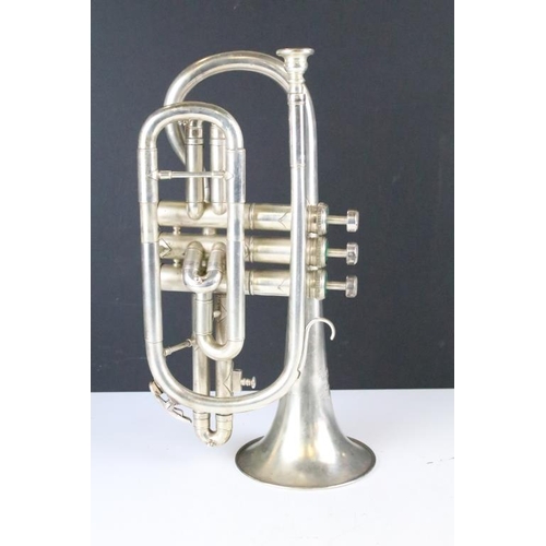 184 - Besson Westminster silver plated Cornet, approx 13