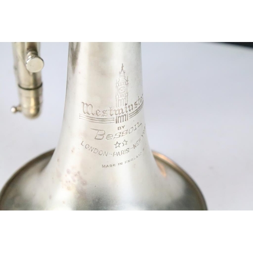 184 - Besson Westminster silver plated Cornet, approx 13