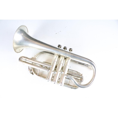 184 - Besson Westminster silver plated Cornet, approx 13