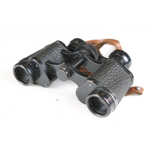 301 - Leather cased Military Binoculars made by Kraytor, Paris