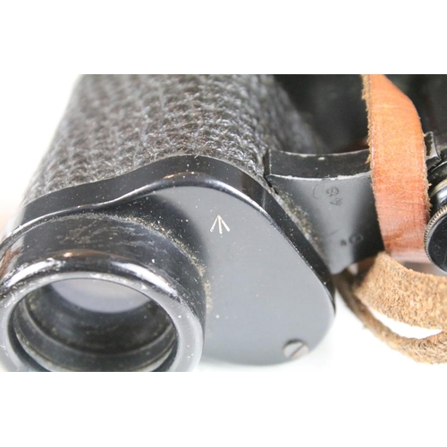 301 - Leather cased Military Binoculars made by Kraytor, Paris