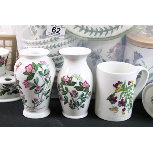 62 - Large collection of Portmeirion ‘ Botanic Garden ‘ items including Plates, Storage Jars, Mugs, Glass... 