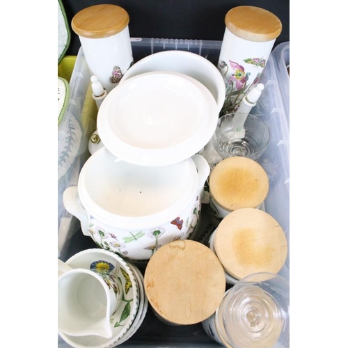 62 - Large collection of Portmeirion ‘ Botanic Garden ‘ items including Plates, Storage Jars, Mugs, Glass... 