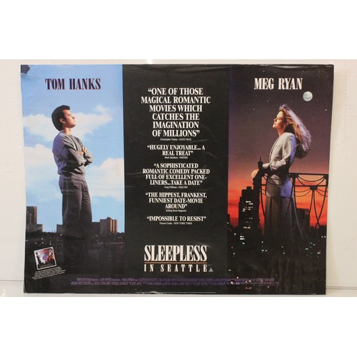 390 - 1990s Sleepless in Seattle quad cinema poster on card backing. Measures 91.5 x 76cm.