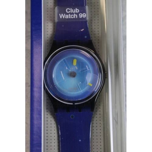 268 - Two swatch watches to include the 1999 Swatch club watch and the limited edition Christmas magic spe... 