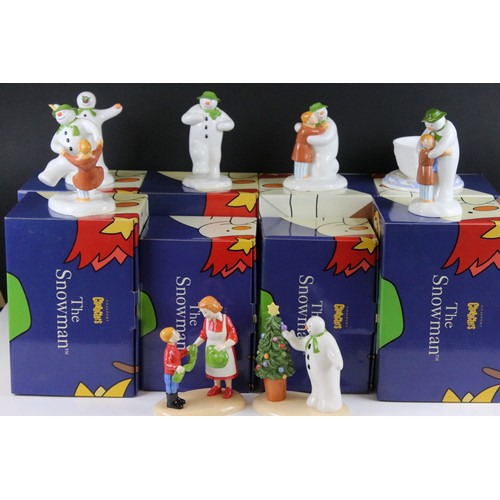 22 - Group of Coalport Characters ' The Snowman' figurines to include Lithoplane, Dancing at the Party, T... 