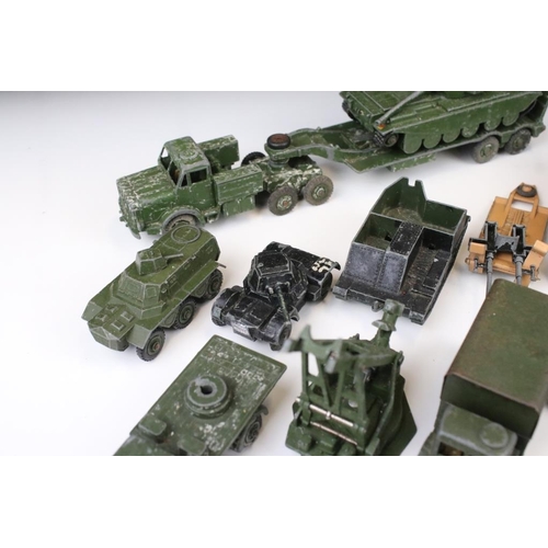 1413 - 22 Mid 20th C play worn military diecast models to include Dinky, Britains, Lone Star, Budgie, Benbr... 