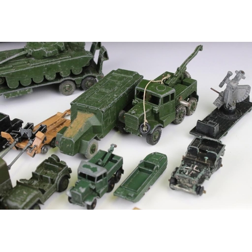 1413 - 22 Mid 20th C play worn military diecast models to include Dinky, Britains, Lone Star, Budgie, Benbr... 