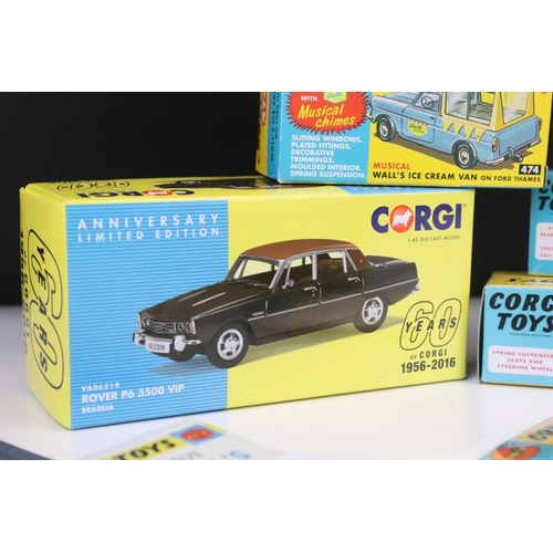 1414 - Five boxed contemporary Corgi diecast models to include VA06519 60th Anniversary ltd edn Rover P6 35... 