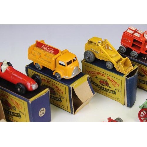 1415 - 11 boxed Matchbox Series 'Moko Lesney' diecast models to include 24 Excavator, 27 Bedford Low Loader... 