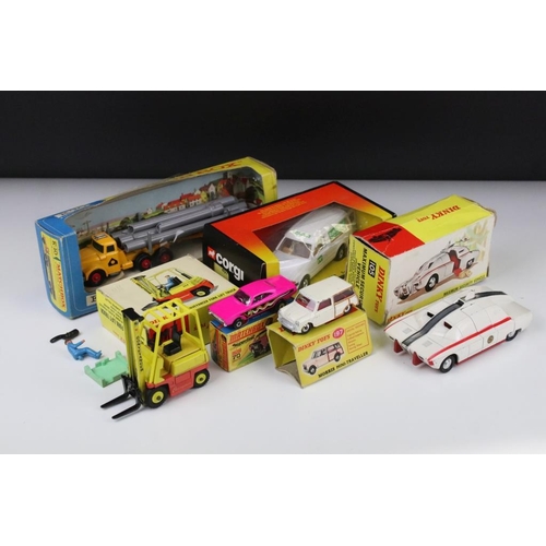 1419 - Six boxed diecast models to include Dinky 105 Maximum Security Vehicle (diecast gd, tatty box), Matc... 