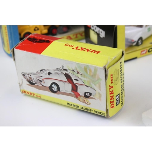 1419 - Six boxed diecast models to include Dinky 105 Maximum Security Vehicle (diecast gd, tatty box), Matc... 