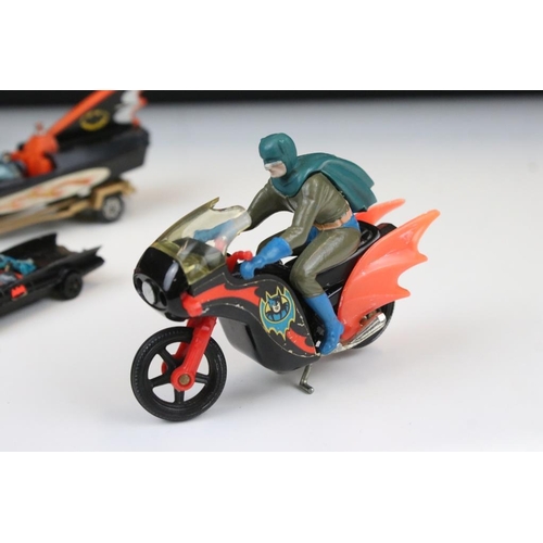 1423 - Seven mid 20th C Batman related diecast models to include Corgi 267 Batmobile with both figures and ... 