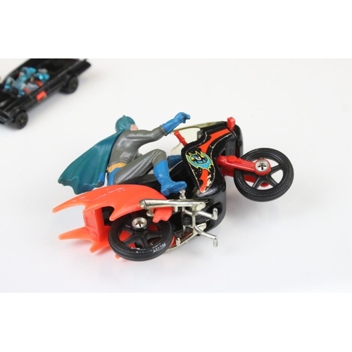 1423 - Seven mid 20th C Batman related diecast models to include Corgi 267 Batmobile with both figures and ... 