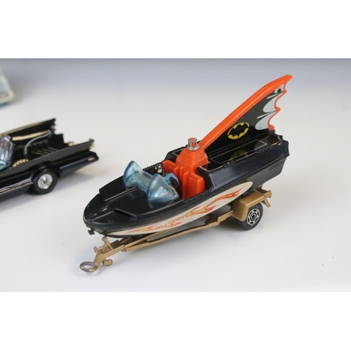 1423 - Seven mid 20th C Batman related diecast models to include Corgi 267 Batmobile with both figures and ... 