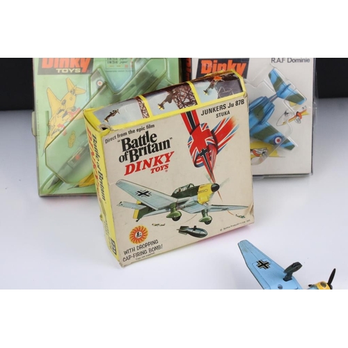 1424 - Five boxed diecast models planes to include 4 x Dinky featuring 721 Junkers JU 87B Stuka (diecast vg... 