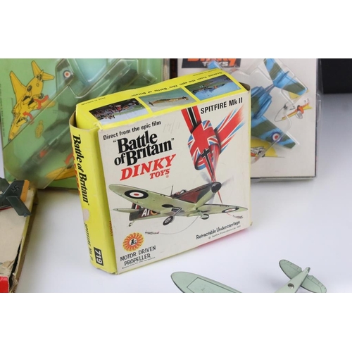 1424 - Five boxed diecast models planes to include 4 x Dinky featuring 721 Junkers JU 87B Stuka (diecast vg... 