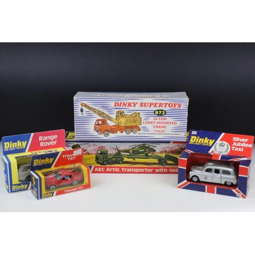 1425 - Five boxed Dinky diecast models to include Supertoys 972 20 Ton Lorry Mounted Crane Coles, 618 AEC A... 