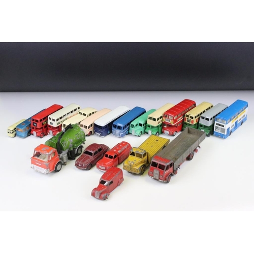 1426 - 20 Mid 20th C play worn Dinky & Corgi diecast models to include Dinky Luxury Coach, Dinky Duple Road... 