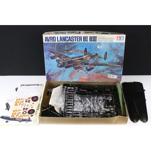 147 - Two boxed & unbuilt plastic model plane kits to include Tamiya 1/48 Avro Lancaster BI/BII (no. 9) an... 