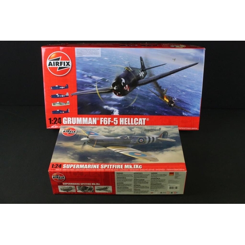153 - Two boxed Airfix 1/24 plastic model kits to include sealed A17001 Supermarine Spitfire Mk IXc and A1... 