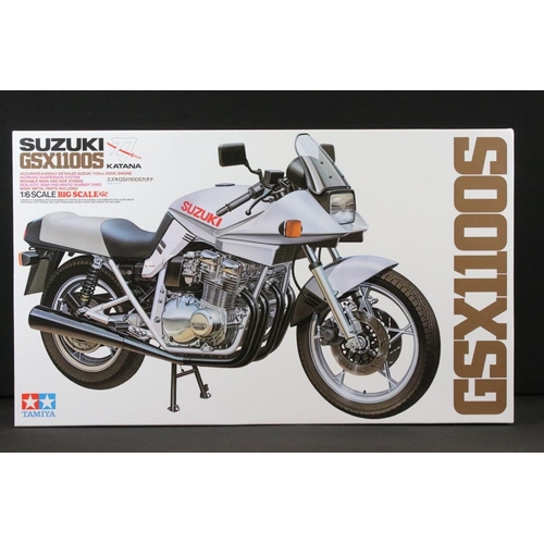 161 - Boxed Tamiya 1/6 16025 Suzuki GSX1100S Katana plastic model kit, unbuilt & complete