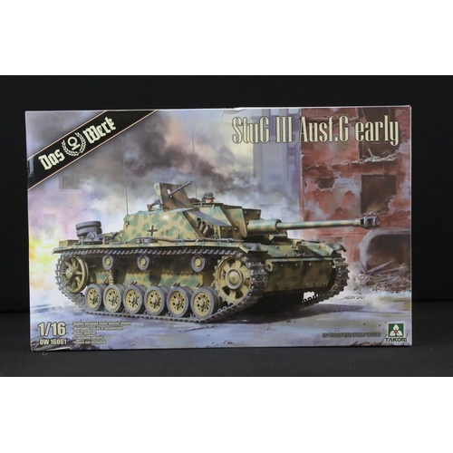 163 - Boxed Das Werk Takom 1/16 Stug III Ausf. G early plastic model kit, unbuilt & complete, ex