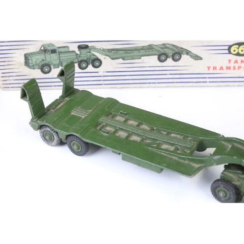 1437 - Three boxed Dinky Supertoys military diecast models to include 660 Tank Transporter, 622 10 Ton Army... 