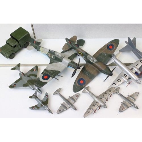 1439 - 39 Mid 20th C onwards play worn military diecast models to include Dinky, Britains, ERTL & Solido ex... 