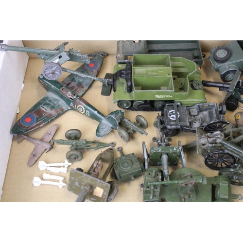 1439 - 39 Mid 20th C onwards play worn military diecast models to include Dinky, Britains, ERTL & Solido ex... 