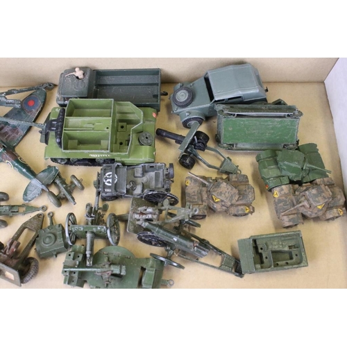 1439 - 39 Mid 20th C onwards play worn military diecast models to include Dinky, Britains, ERTL & Solido ex... 