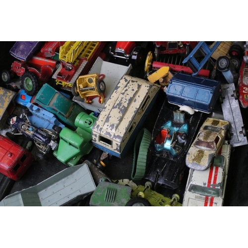 1440 - Around 60 play worn diecast models, mainly mid 20th C, to include Dinky, Corgi, Crescent & Matchbox ... 