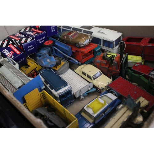 1440 - Around 60 play worn diecast models, mainly mid 20th C, to include Dinky, Corgi, Crescent & Matchbox ... 