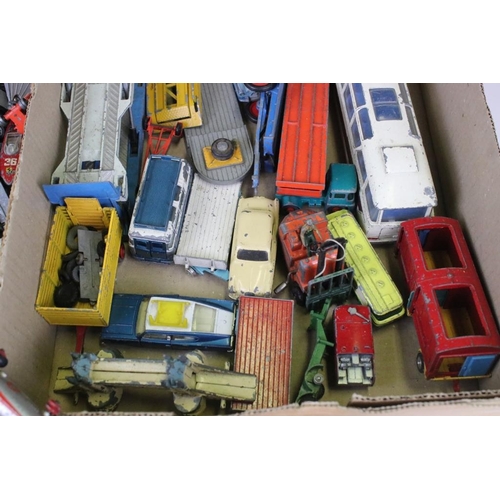 1440 - Around 60 play worn diecast models, mainly mid 20th C, to include Dinky, Corgi, Crescent & Matchbox ... 