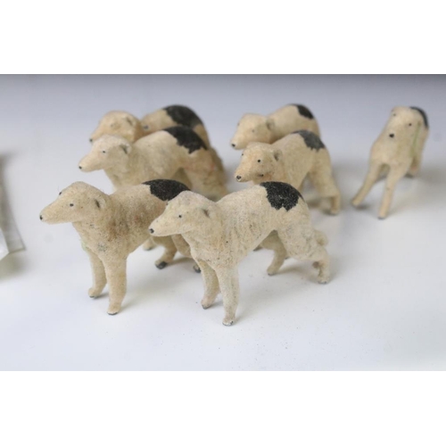 347 - Around 50 vintage metal dog & farm figures to include St Bernard, Spaniels, Greyhounds, Dachshunds e... 