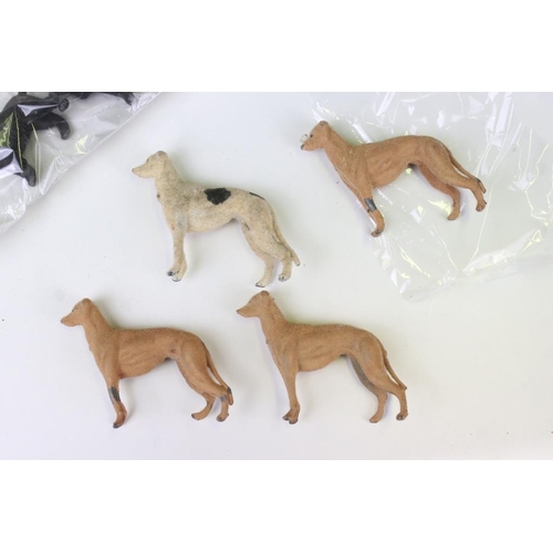 347 - Around 50 vintage metal dog & farm figures to include St Bernard, Spaniels, Greyhounds, Dachshunds e... 