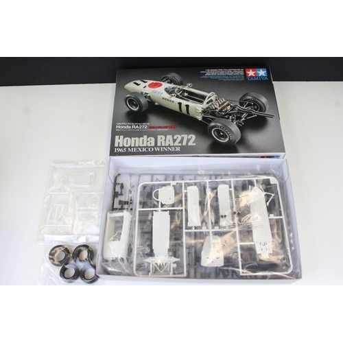 205 - Six boxed Tamiya 1/12 - 1/24 plastic model kits to include 99 Honda NSR 500 Factory Colour, 43 Honda... 