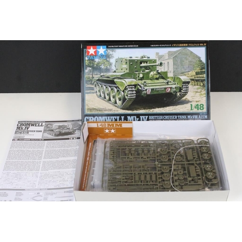 206 - Eight boxed Tamiya 1/48 plastic model kits to include 25424 Kkawasaki Ki-61-1d Hien, 11 Jagdpanzer 3... 