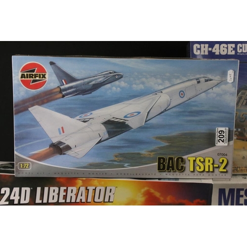 209 - Four sealed & boxed plastic model kits to include 2 x Airfix (1/24 12002 Messerschmitt Bf 109E & 1/7... 