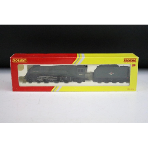 6 - Four boxed Hornby OO gauge Railroad locomotives to include R2784X BR Class A4 Mallard (Decoder fitte... 